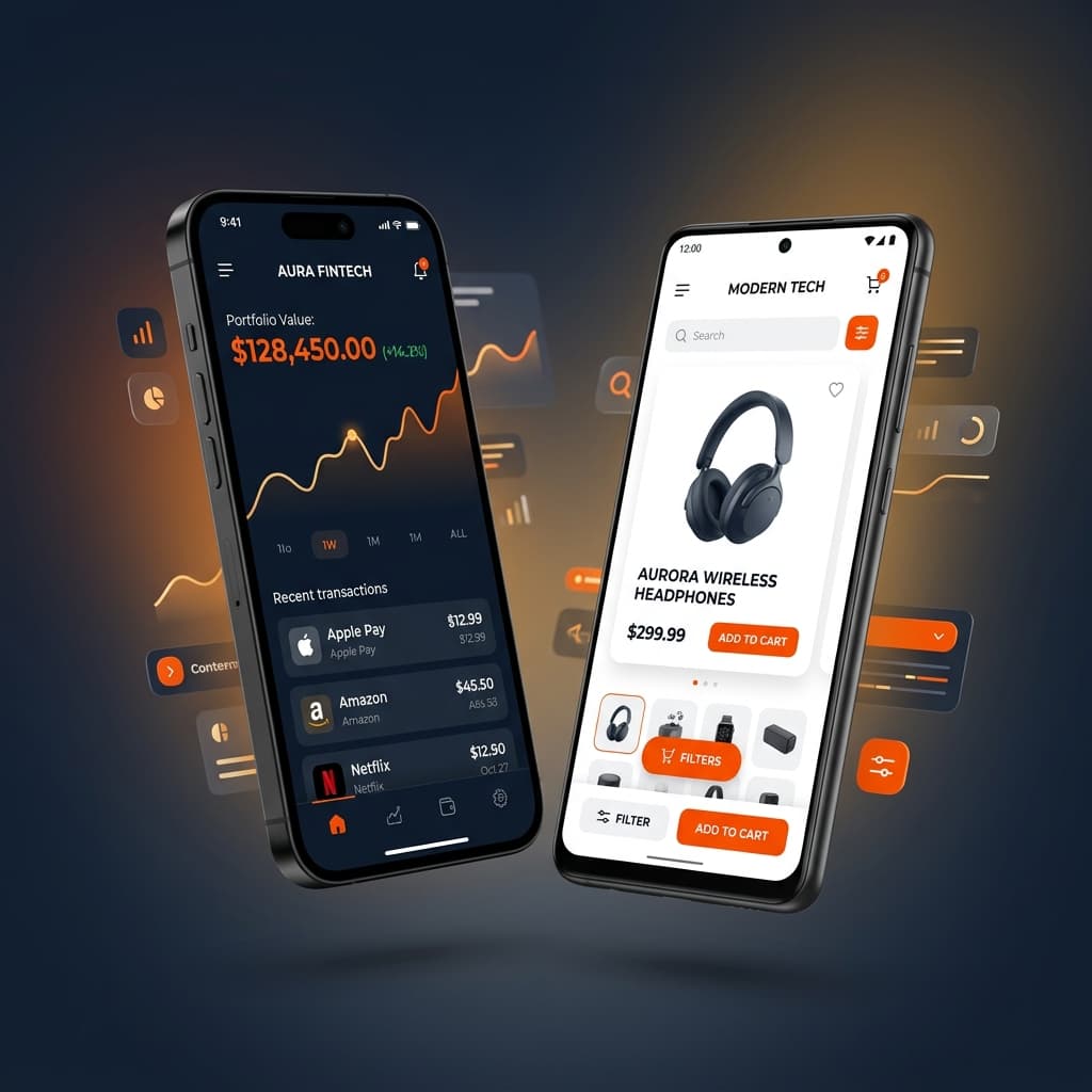 A mobile app interface on a handset