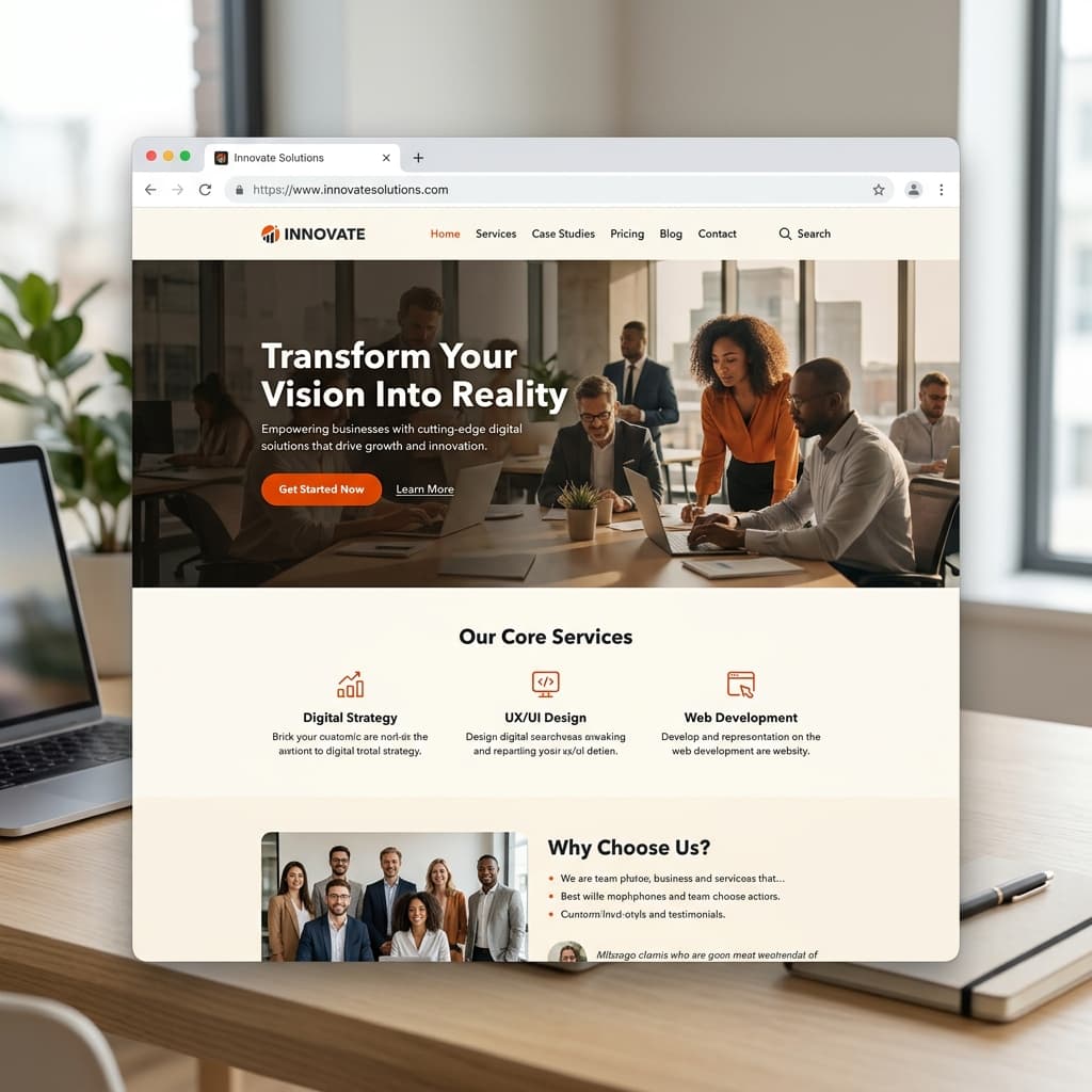 Website design mockup