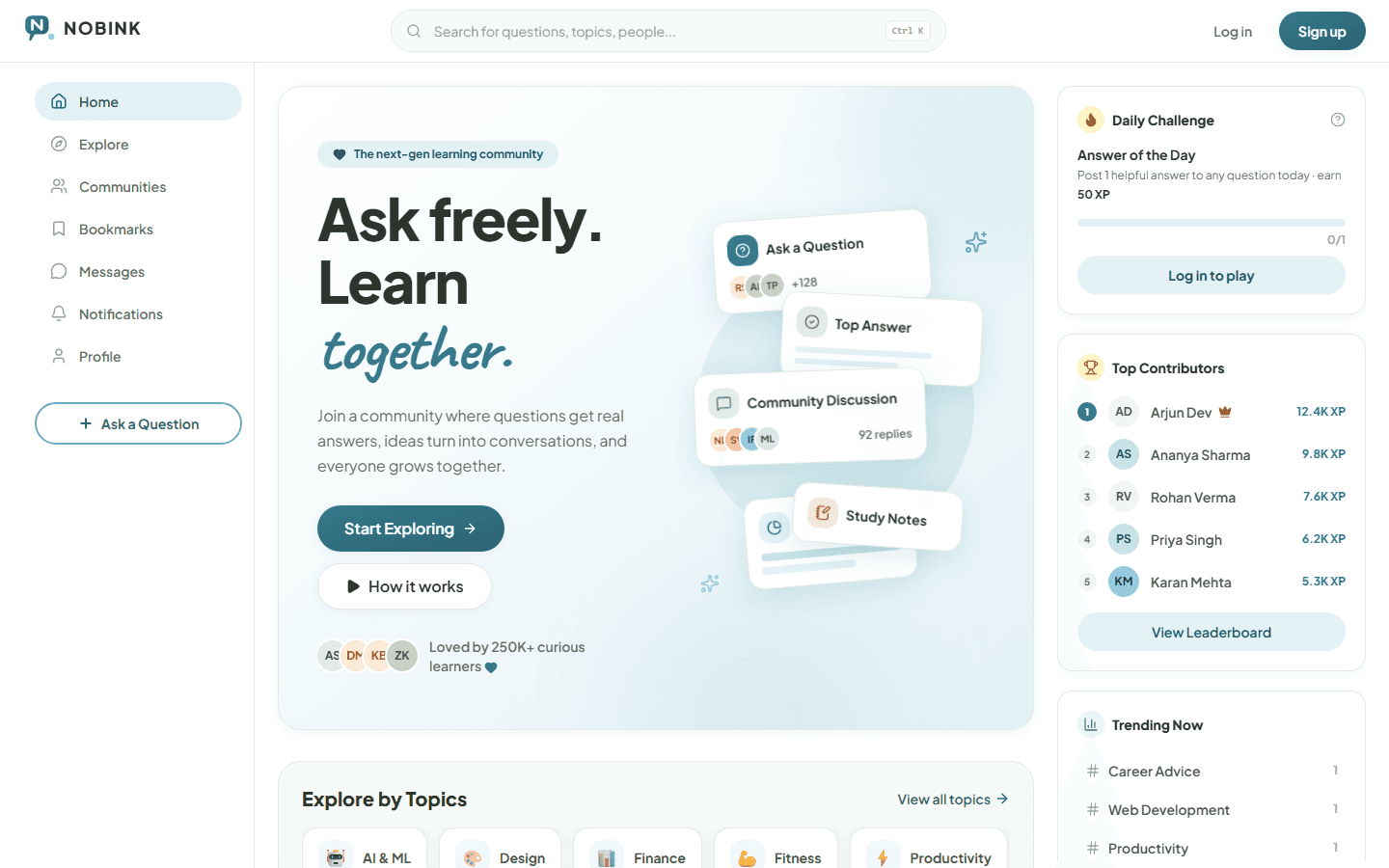 Nobink — Q&A Learning Community Platform